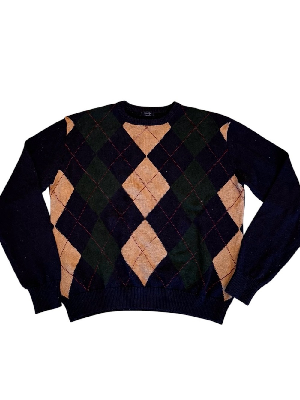 Brandy Melville Blue Green Argyle Sweater Plaid Preppy Heritage S M L